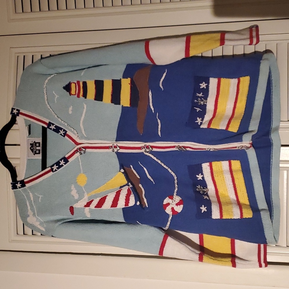 Like new! Vintage Storybook Knits sailboat & lighthouse 2pc sweater